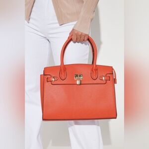 UNUSED Fashion Nova Orange Satchel Handbag Purse